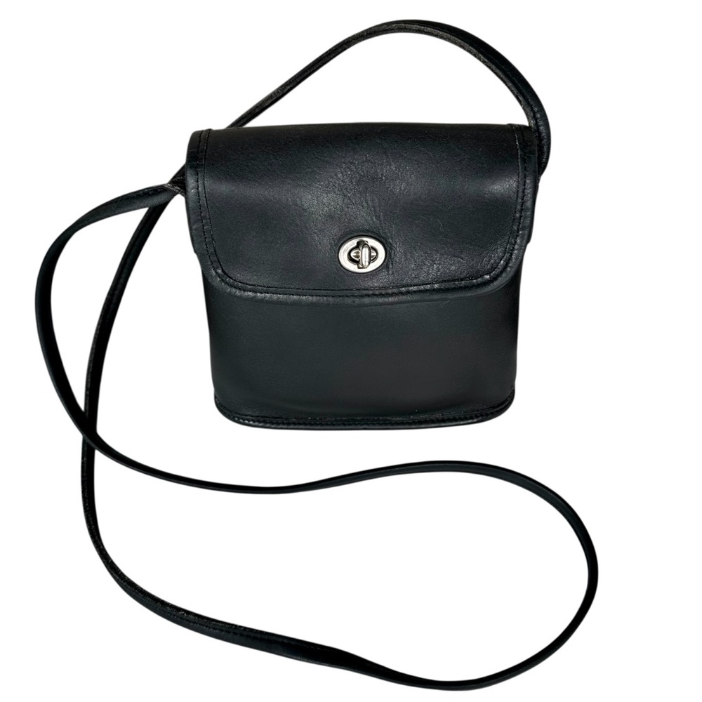 COACH Vintage #9049 Tango Flap Leather Crossbody Bag in black - Picture 16 of 16